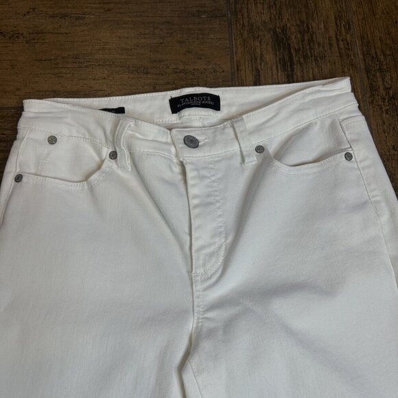 Talbots Flawless White 5 Pocket Flare Jeans Size 6 Petite - Picture 6 of 8